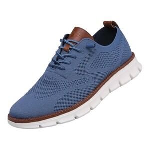 Blue Knit Oxford Dress‎ Shoes Casual Comfort Lightweight Sneakers Men Size 9.5